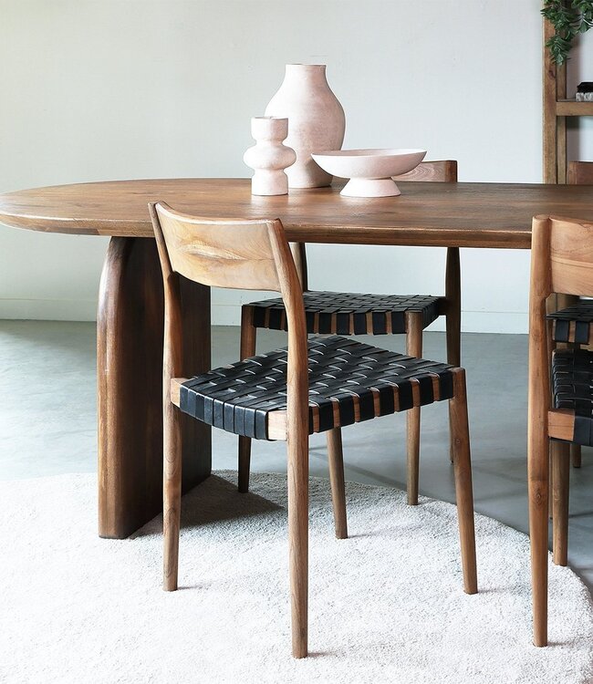 Raw Materials Amsterdam Bullnose Eettafel Bruin Gesloten Onderstel 180/200/240 Cm