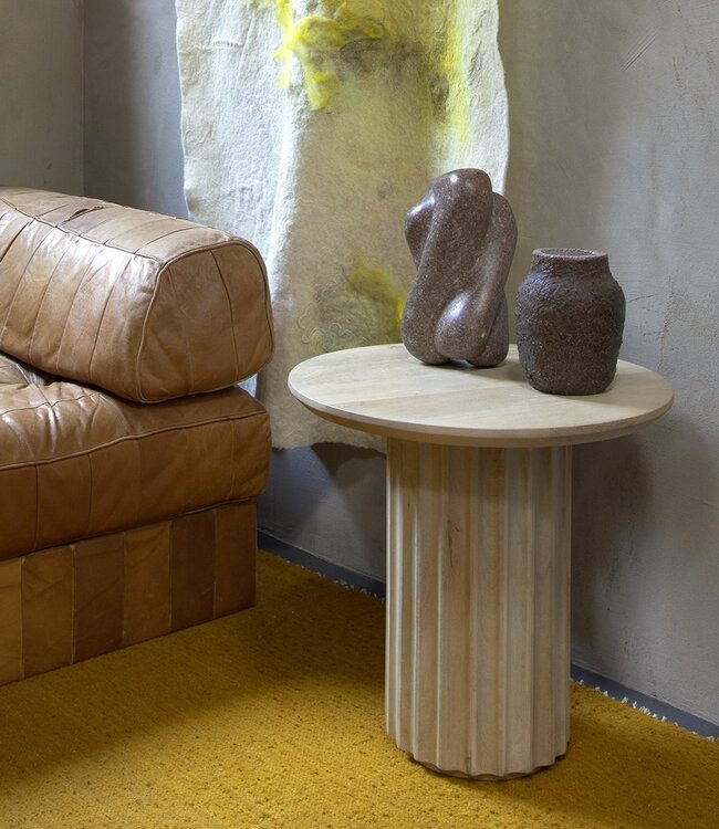Raw Materials Amsterdam Bullnose Bijzettafel Naturel 50 x 48 cm