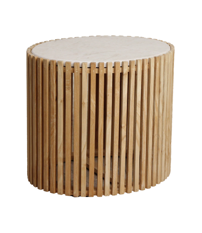 Raw Materials Amsterdam Infinity Bijzettafel Ovaal Marmer Hout 52 x 45 x 42 Cm