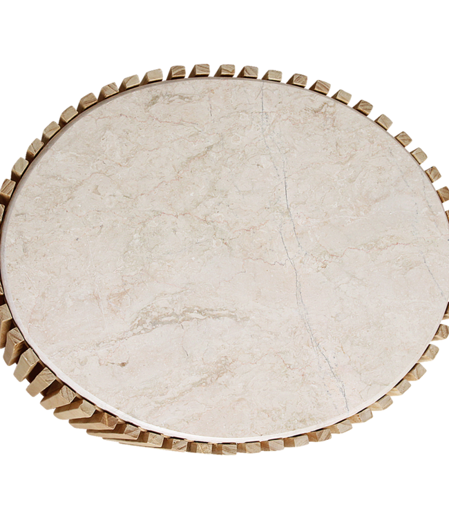 Raw Materials Amsterdam Infinity Bijzettafel Ovaal Marmer Hout 52 x 45 x 42 Cm