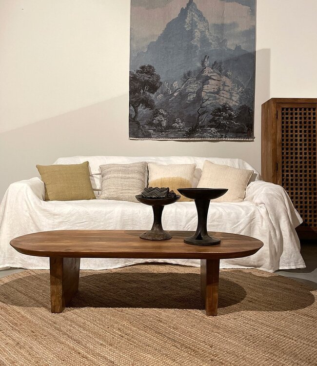 Raw Materials Amsterdam Bullnose Salontafel Bruin 140 x 60 x 35 Cm