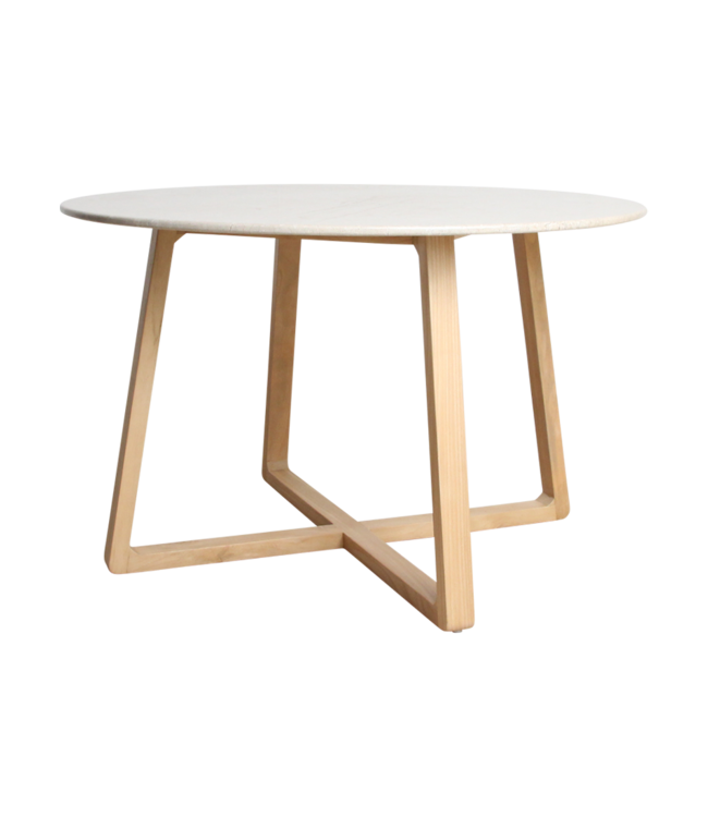 Raw Materials Amsterdam Infinity ronde eettafel 120 x 75 cm Marmer Hout