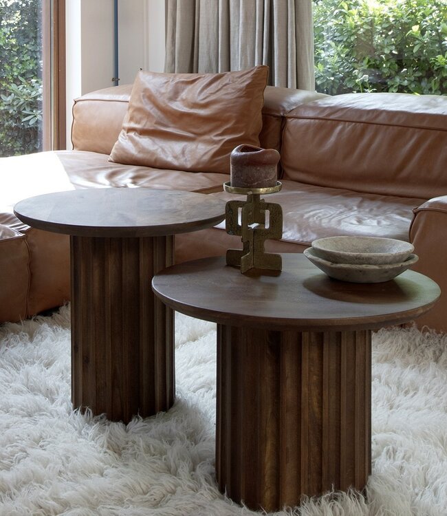 Raw Materials Amsterdam Bullnose bijzettafel bruin 55 x 40 cm