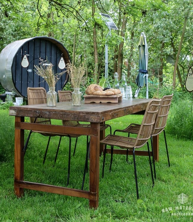 Raw Materials Amsterdam Eettafel bruin opklapbaar XL 190 x 80 x 76 Cm