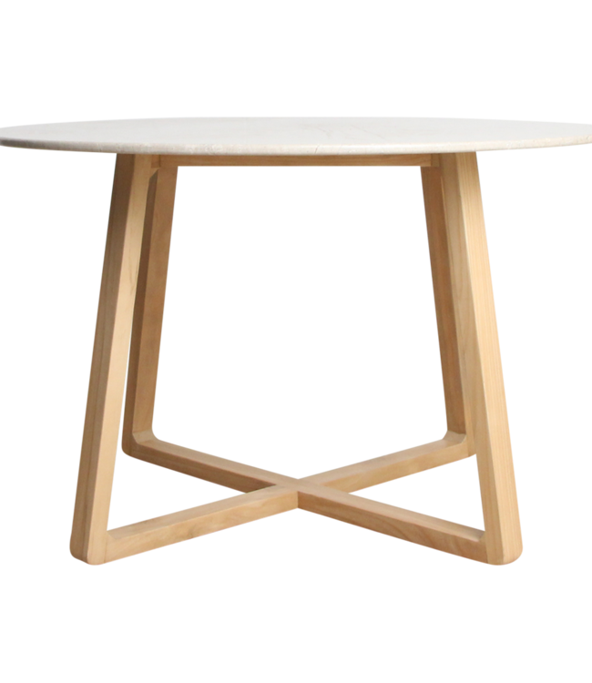 Raw Materials Amsterdam Infinity ronde eettafel 120 x 75 cm Marmer Hout
