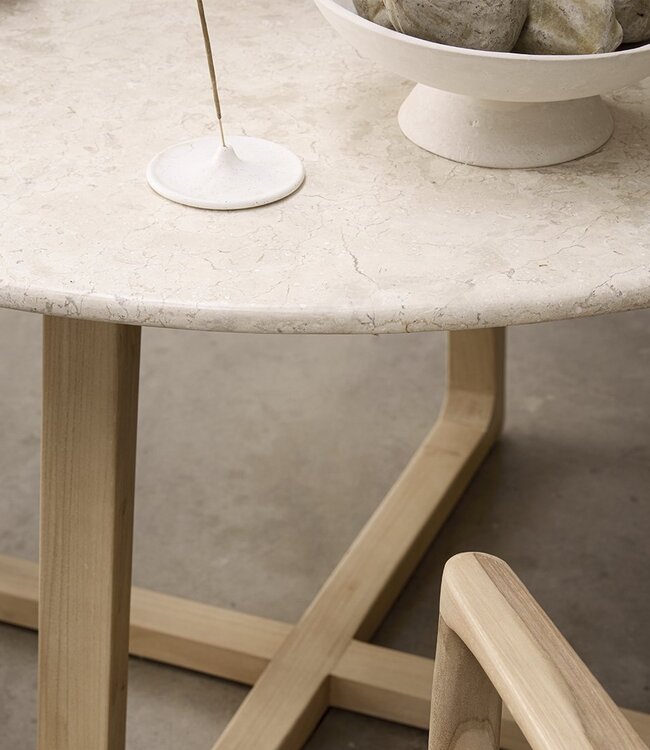 Raw Materials Amsterdam Infinity ronde eettafel 120 x 75 cm Marmer Hout