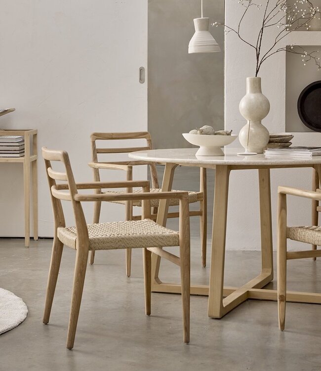 Raw Materials Amsterdam Infinity ronde eettafel 120 x 75 cm Marmer Hout