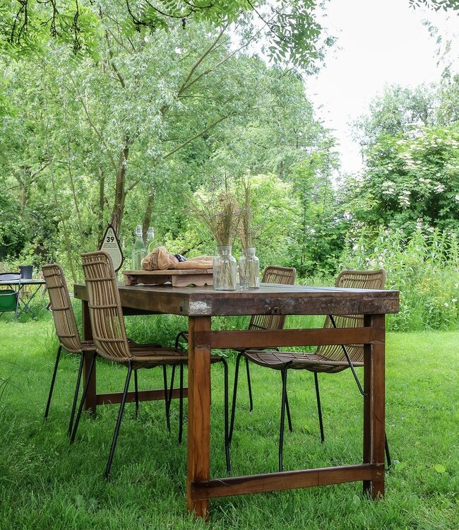 Raw Materials Amsterdam Eettafel bruin opklapbaar 165x76x75 Cm