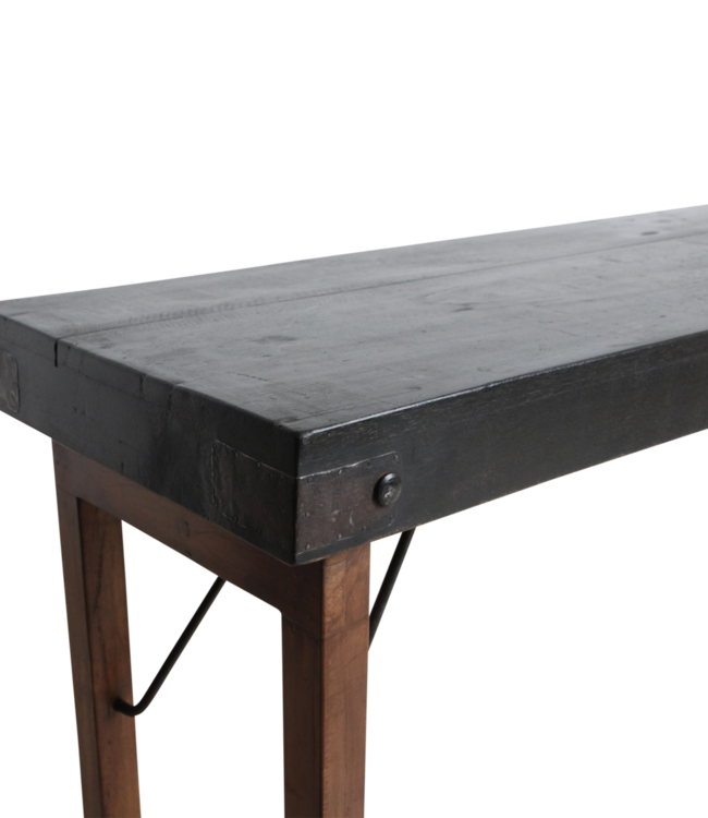 Raw Materials Amsterdam Console tafel zwart opklapbaar 170x76x40 Cm