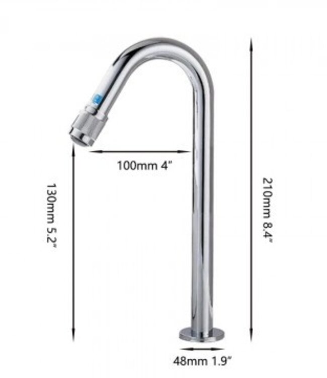 Rene Houtman Fonteinkraan Koudwater Chroom | H21 cm