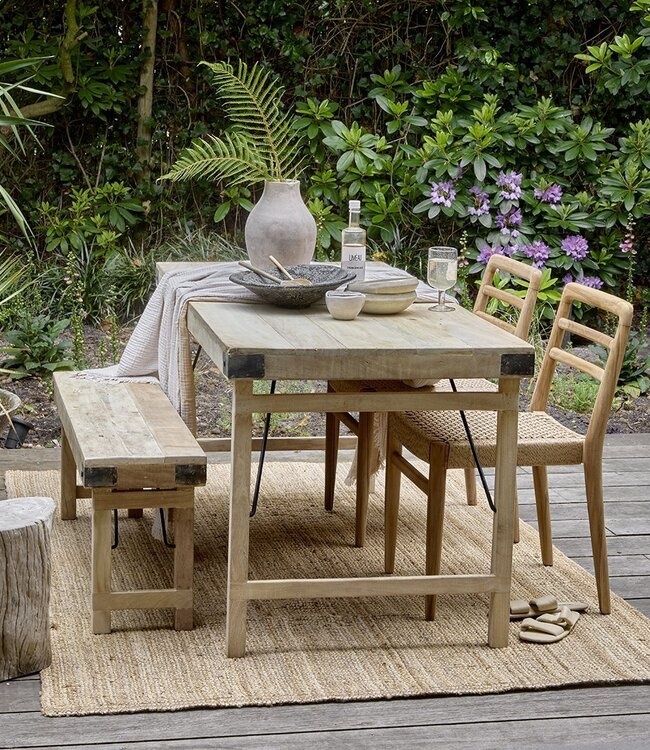 Raw Materials Amsterdam Limewash Eettafel Inklapbaar 165 x 76 x 75 Cm