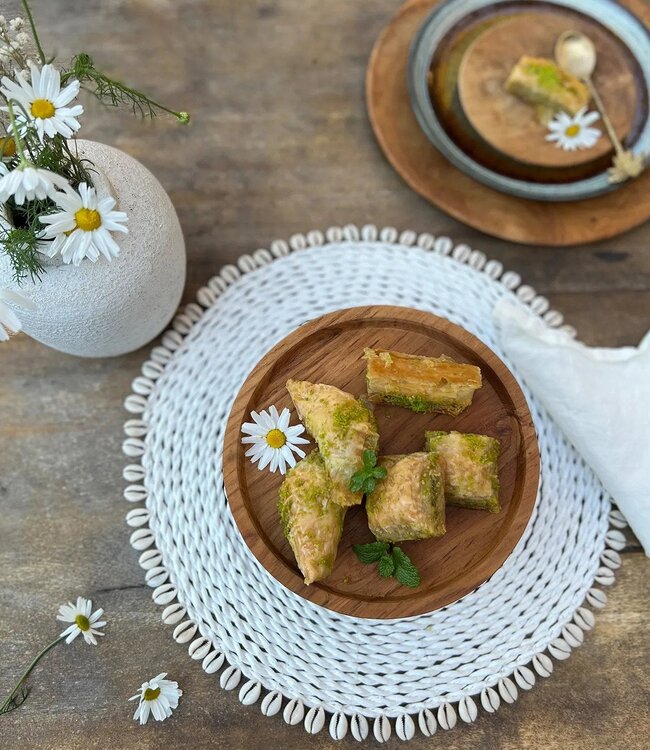 Bazar Bizar De Seagrass Shell Placemat - Wit