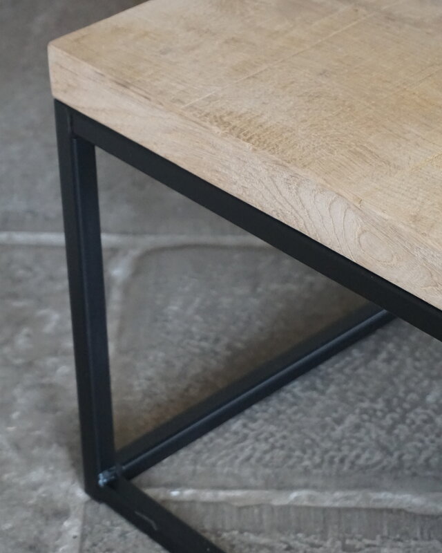 Rene Houtman Salontafel Eikenhout | Ijzeren Onderstel | Kies Maat