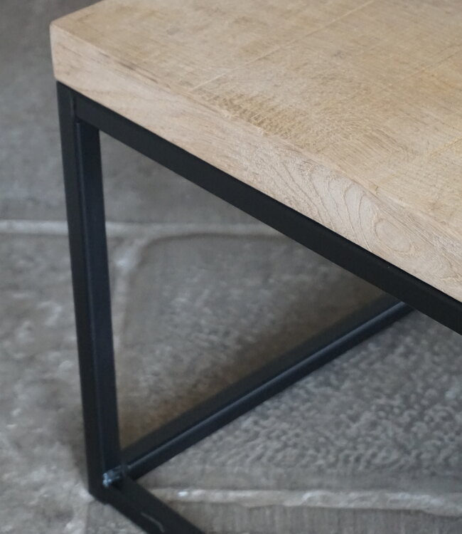 Rene Houtman Salontafel Eikenhout | Ijzeren Onderstel | Kies Maat