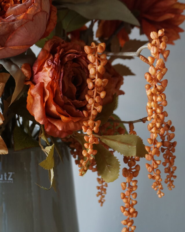 Rene Houtman Kunstbloemen Boeket Evi | Oranje | L100 cm