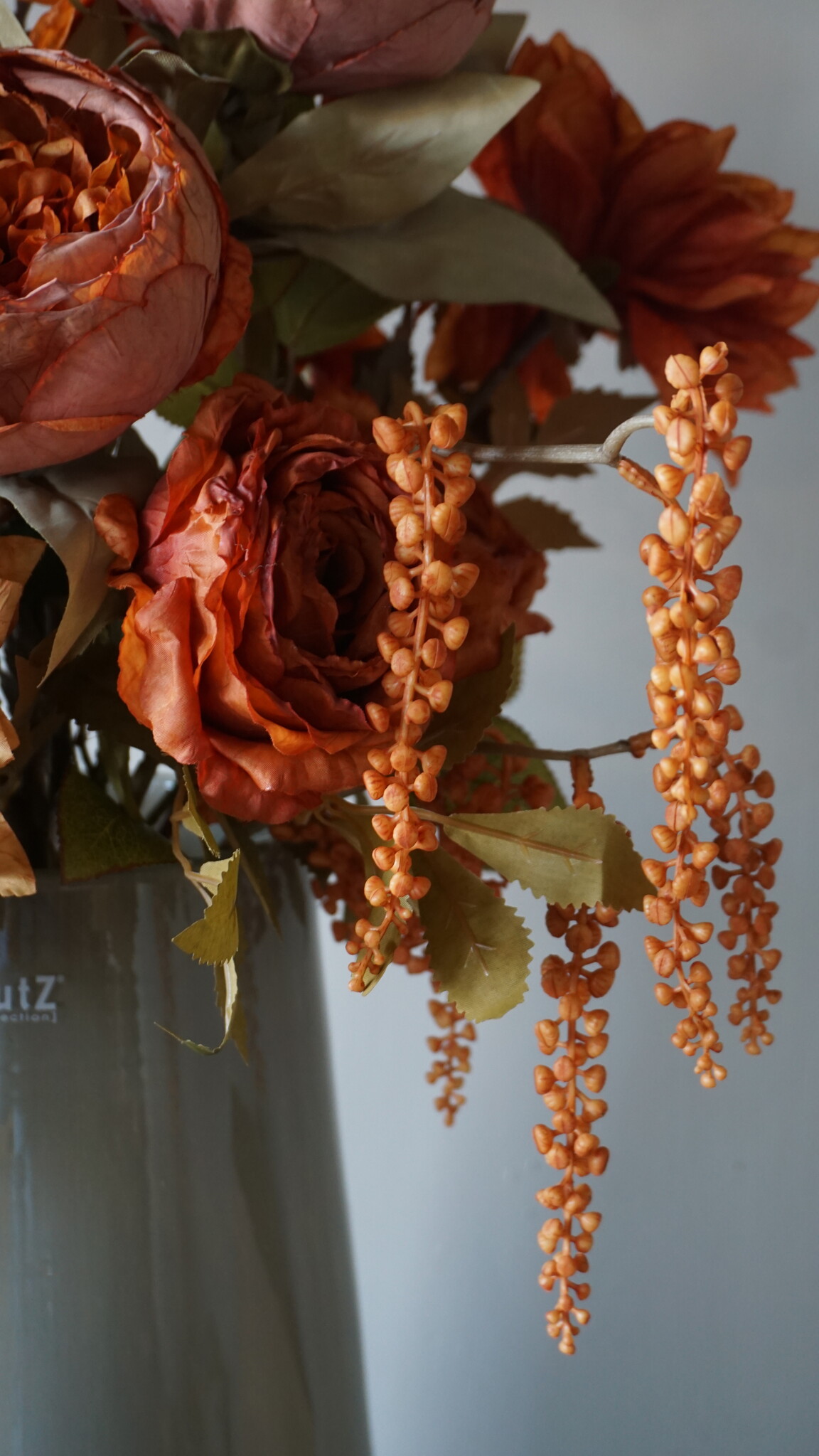 Rene Houtman Kunstbloemen Boeket Evi | Oranje | L100 cm