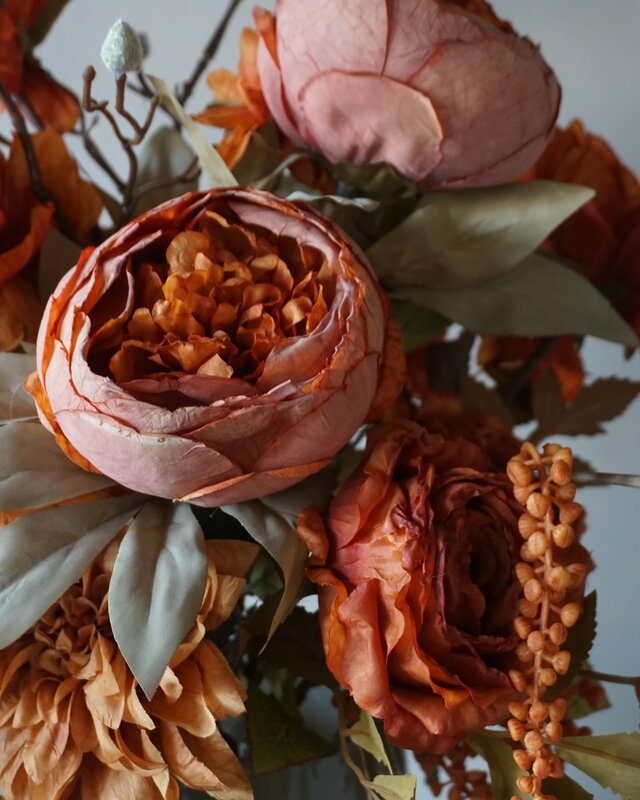 Rene Houtman Kunstbloemen Boeket Evi | Oranje | L100 cm