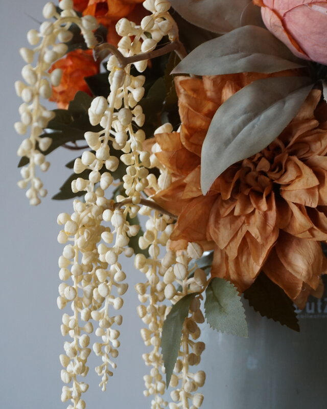 Rene Houtman Kunstbloemen Boeket Evi | Oranje | L100 cm