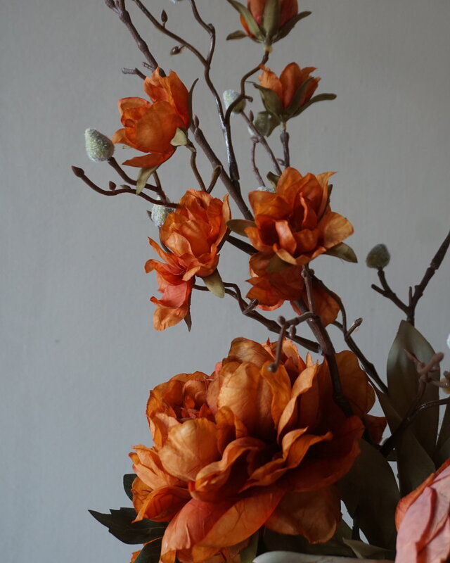 Rene Houtman Kunstbloemen Boeket Evi | Oranje | L100 cm