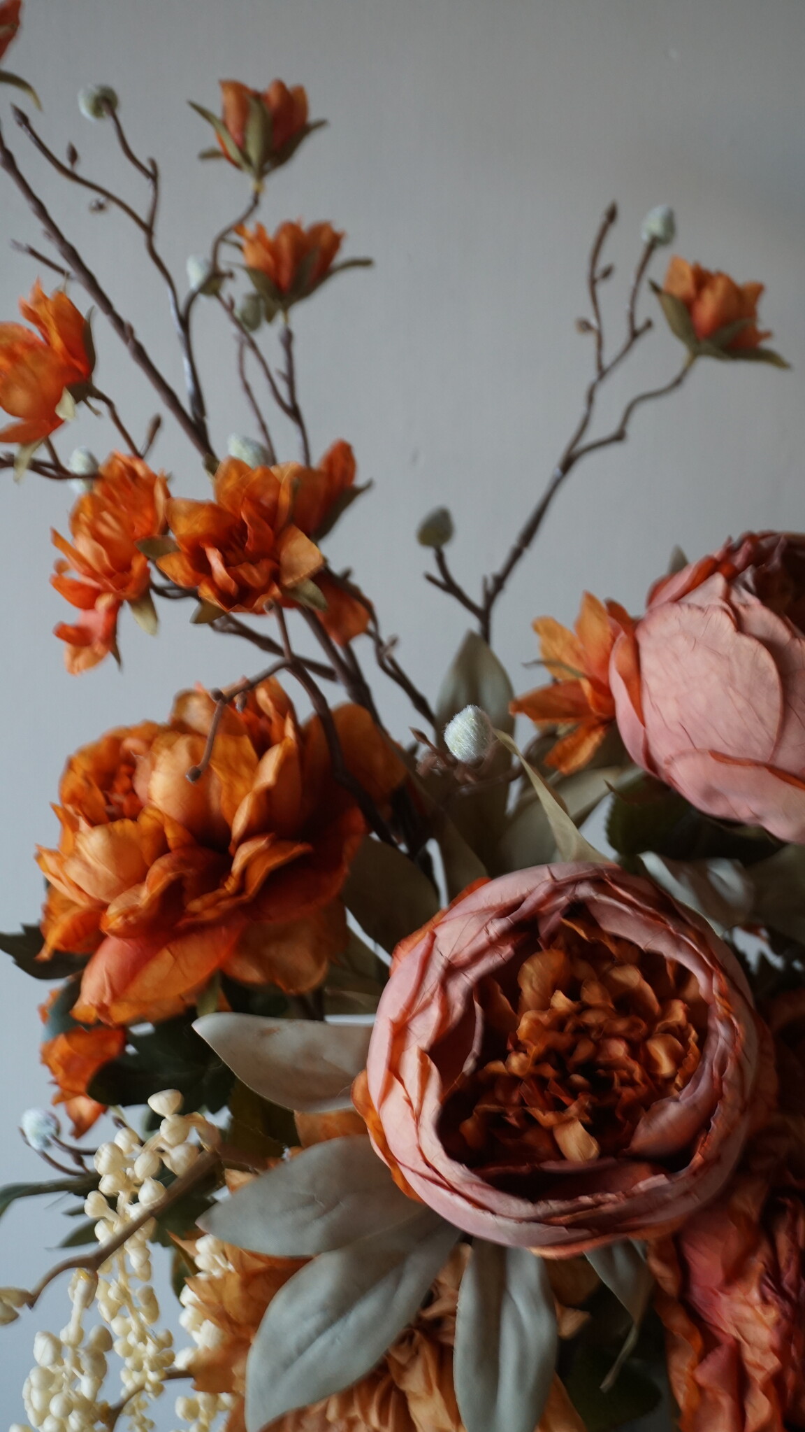 Rene Houtman Kunstbloemen Boeket Evi | Oranje | L100 cm