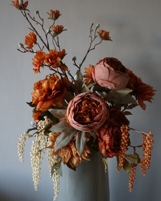 Rene Houtman Kunstbloemen Boeket Evi | Oranje | L100 cm