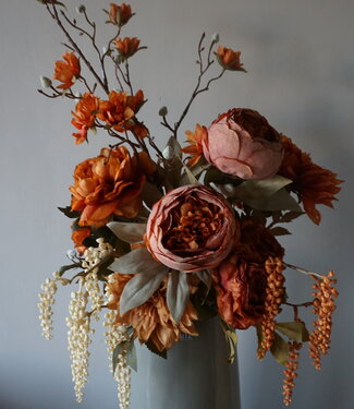 Rene Houtman Kunstbloemen Boeket Evi | Oranje | L100 cm