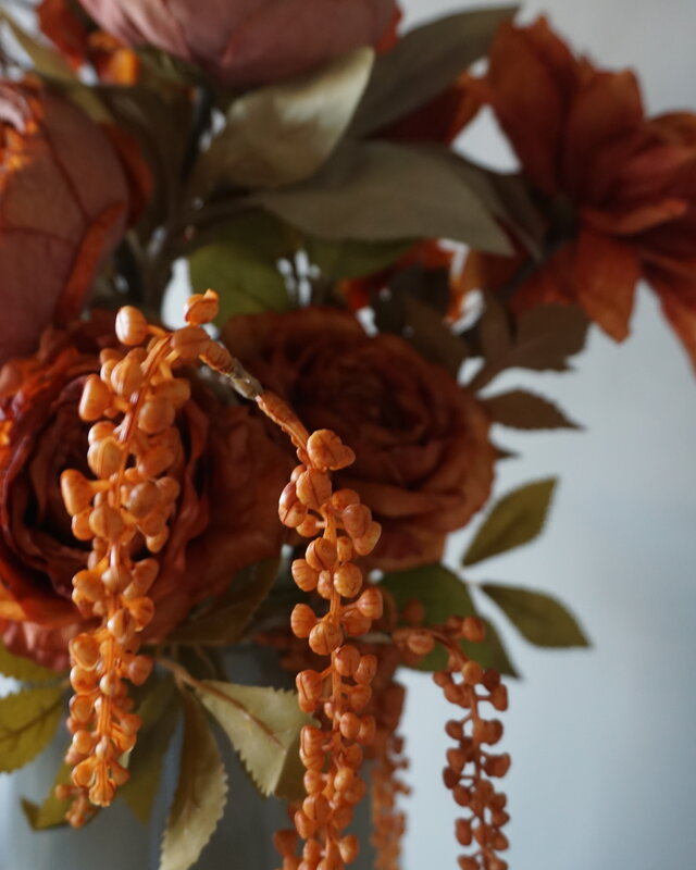 Rene Houtman Kunstbloemen Boeket Evi | Oranje | L100 cm