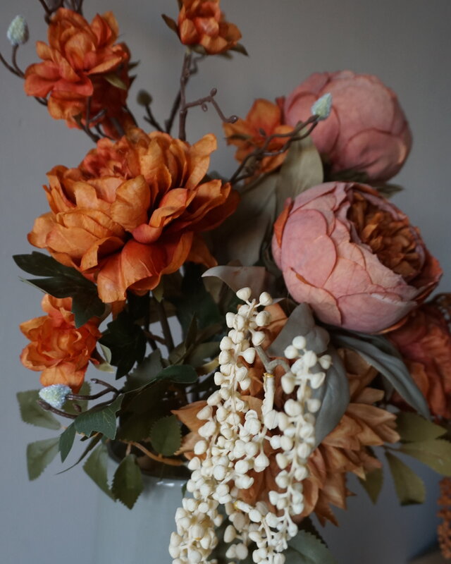Rene Houtman Kunstbloemen Boeket Evi | Oranje | L100 cm