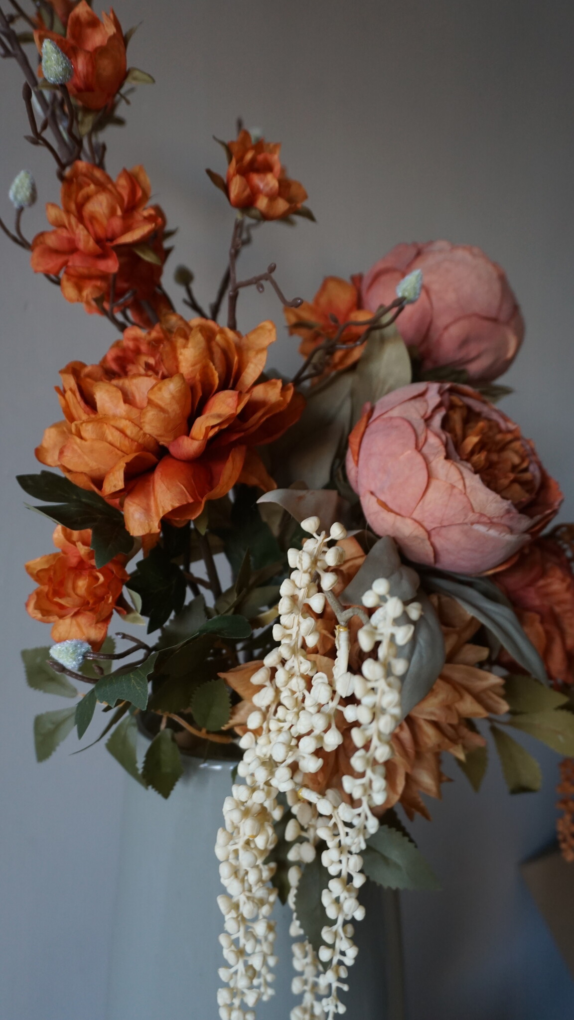 Rene Houtman Kunstbloemen Boeket Evi | Oranje | L100 cm
