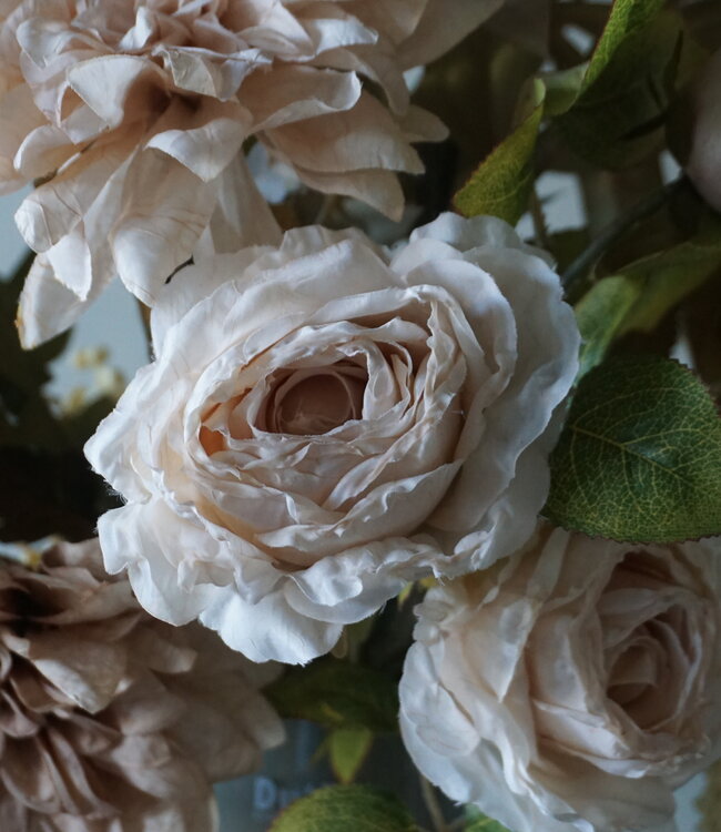 Rene Houtman Kunstbloemen Boeket Evi | Crème | L100 cm