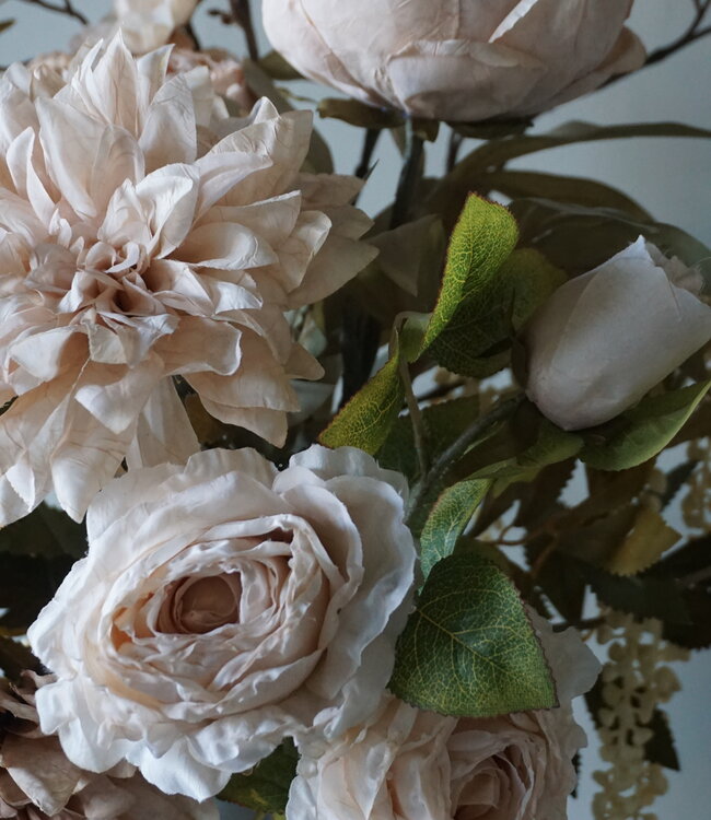 Rene Houtman Kunstbloemen Boeket Evi | Crème | L100 cm