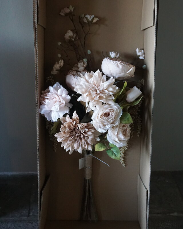 Rene Houtman Kunstbloemen Boeket Evi | Crème | L100 cm