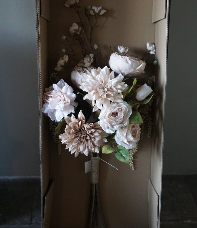 Rene Houtman Kunstbloemen Boeket Evi | Crème | L100 cm