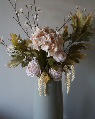 Rene Houtman Kunstbloemen Boeket Ida | Wit | L100 cm