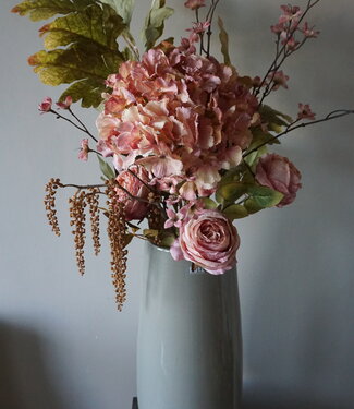 Rene Houtman Kunstbloemen Boeket Ida | Roze | L100 cm