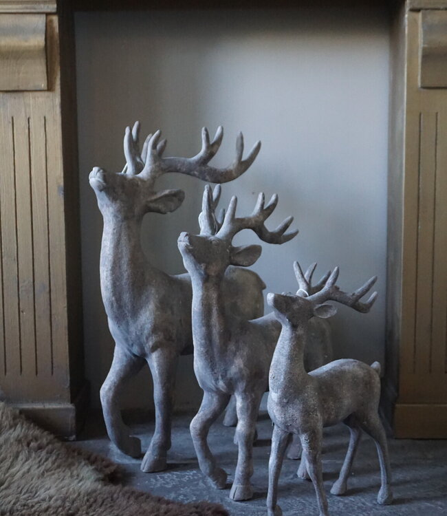 Rene Houtman Hert Orion M | Wit/Grijs | H50 x B35 x D12 cm