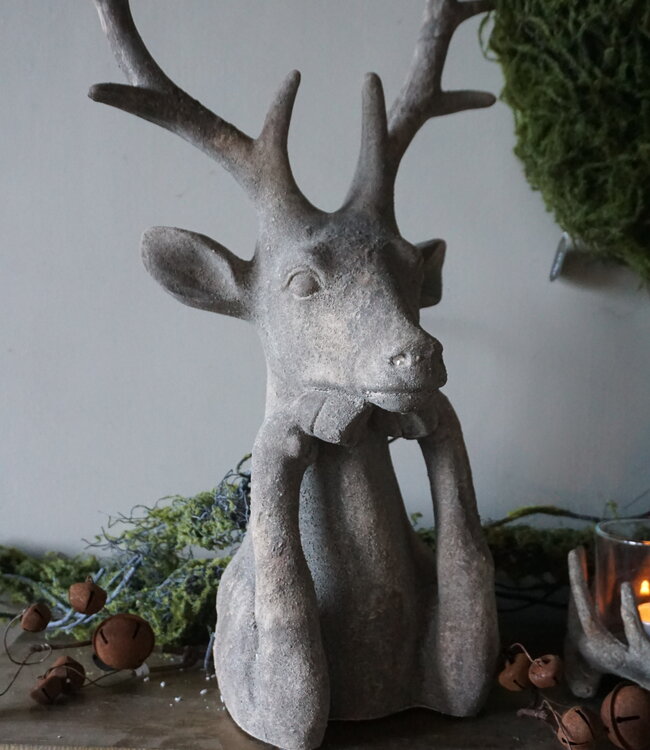 Rene Houtman Hert Alaya L | Grijs | H50 x B30 x D18 cm