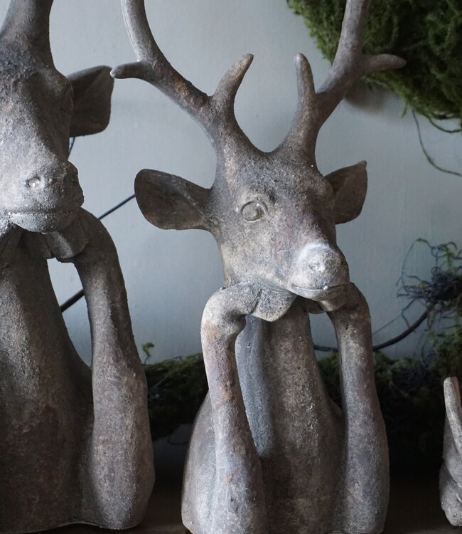 Rene Houtman Hert Alaya M | Grijs | H40 x B23 x D15 cm