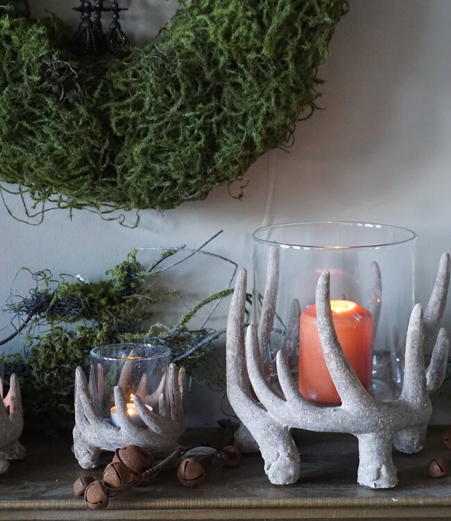 Rene Houtman Windlicht Gewei L | Ivory | H21 x D21 cm