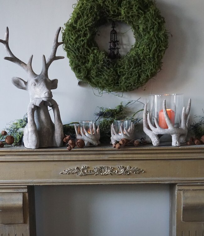 Rene Houtman Windlicht Gewei L | Ivory | H21 x D21 cm