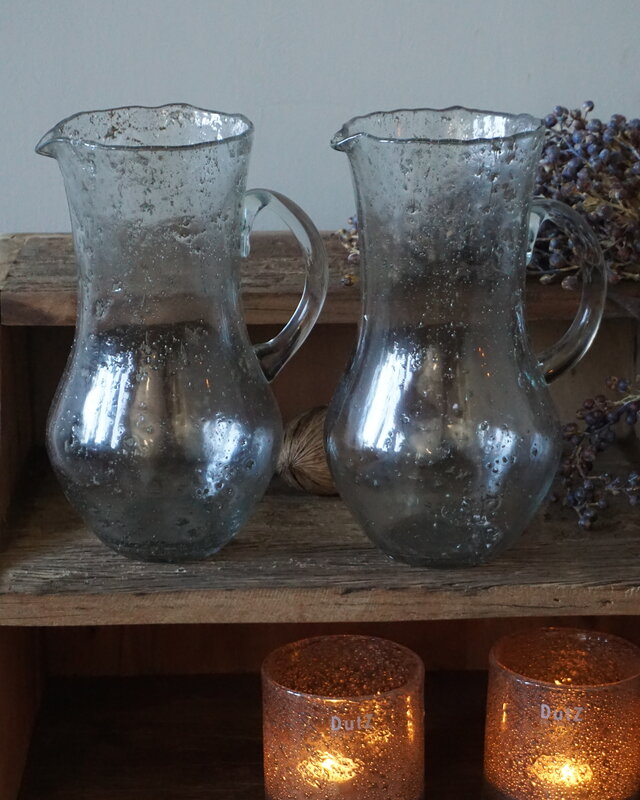 Aura Peeperkorn Glazen Karaf | Helder Met Bubbels | H25 x D13 cm