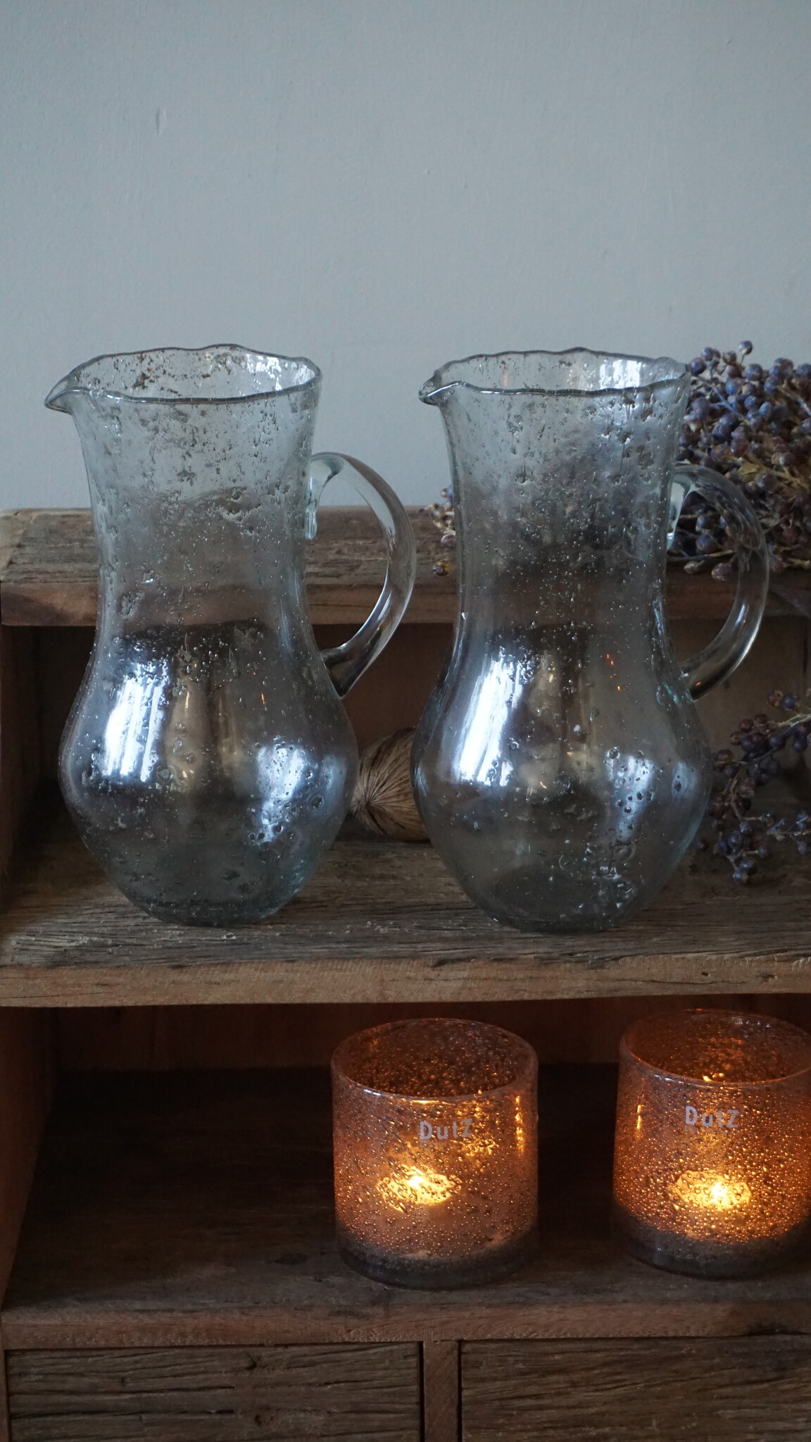 Aura Peeperkorn Glazen Karaf | Helder Met Bubbels | H25 x D13 cm
