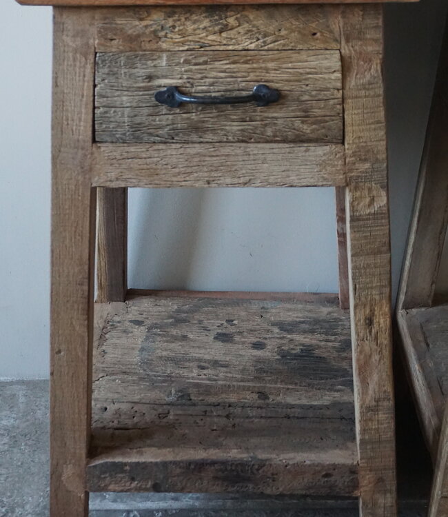 Rene Houtman Bijzettafel/Nachtkastje Truckwood | Set Van 2 | H75xB40xD40 cm