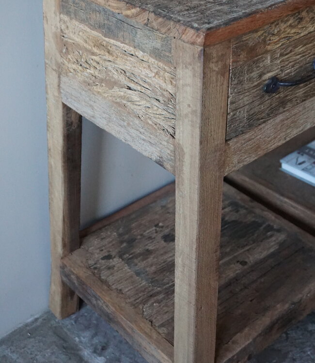 Rene Houtman Bijzettafel/Nachtkastje Truckwood | Set Van 2 | H75xB40xD40 cm