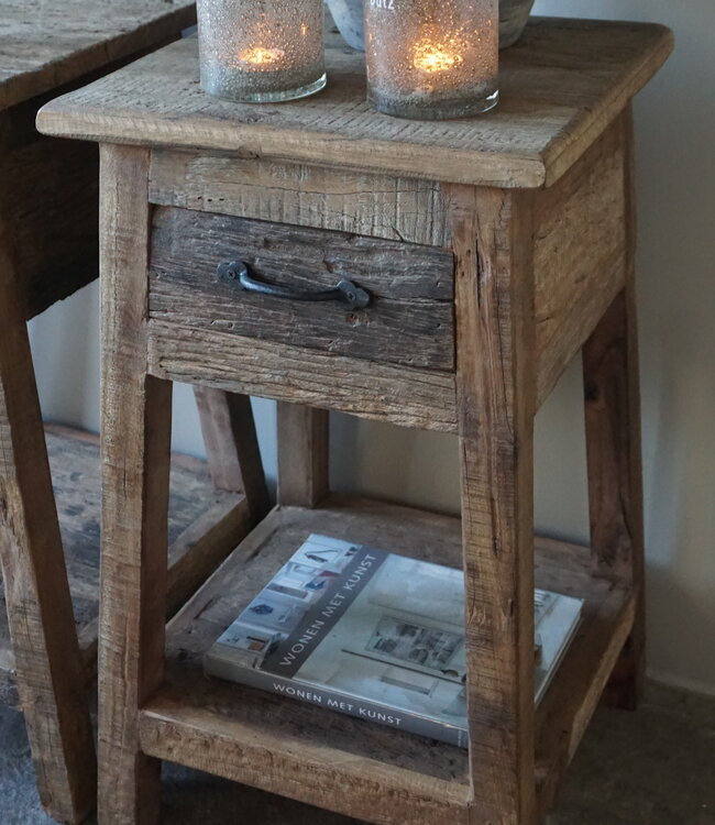 Rene Houtman Bijzettafel/Nachtkastje Truckwood | Set Van 2 | H75xB40xD40 cm