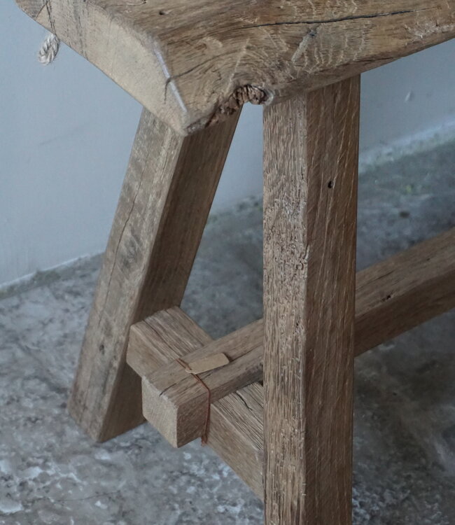 Rene Houtman Oud Eikenhouten Bankje | Nr 1 | H46 x B80 x D21 cm