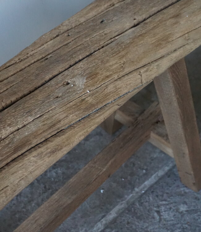 Rene Houtman Oud Eikenhouten Bankje | Nr 1 | H46 x B80 x D21 cm