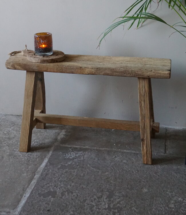 Rene Houtman Oud Eikenhouten Bankje | Nr 2 | H46 x B80 x D20 cm