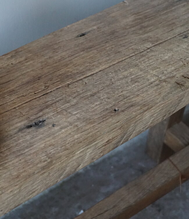 Rene Houtman Oud Eikenhouten Bankje | Nr 3 | H46 x B80 x D20 cm