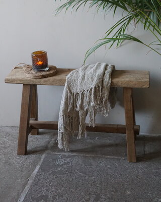 Rene Houtman Oud Eikenhouten Bankje | Nr 3 | H46 x B80 x D20 cm